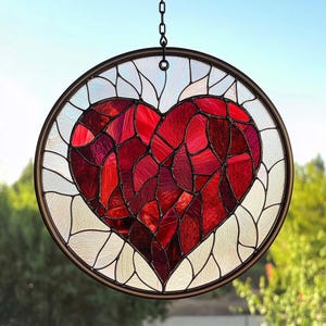 Heart Suncatcher: Stained Glass Style Acrylic Window Hanging