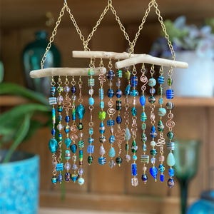 Lampwork SunCatcher Mobile: Copper Wire & Crystal Beads
